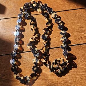 Tory Burch Tortoise Shell Logo Pendant Necklace